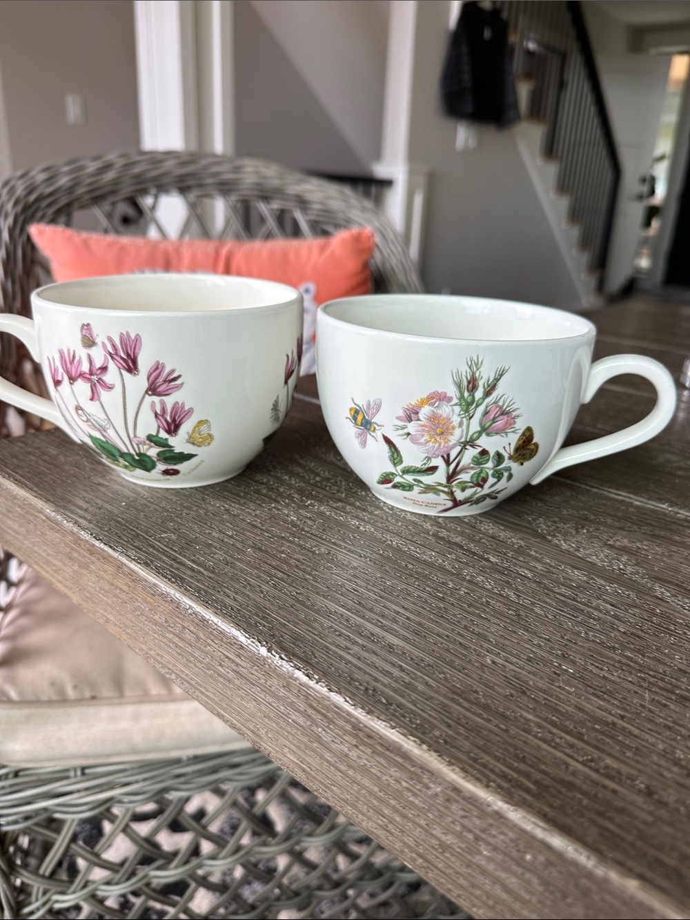 2 jumbo Floral Porcelain Mug by Portmerion Preowned 4x7 each collectible